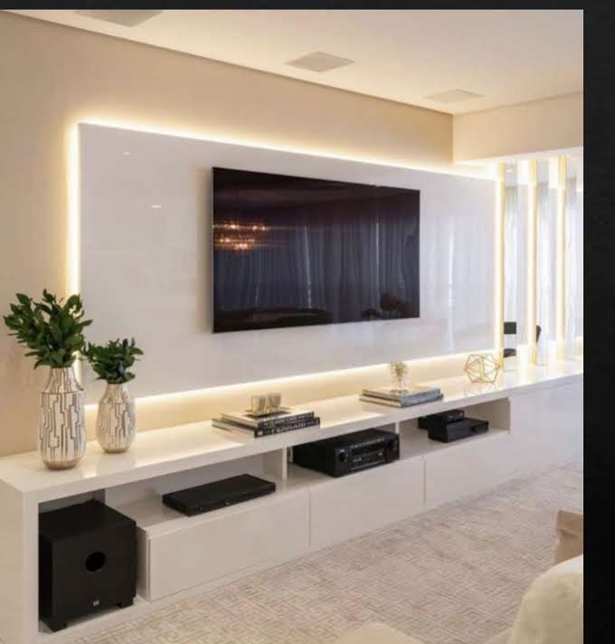 Master Bedroom Vanity Dressing Table with LED Backlit Full-Length Mirror - Execution #